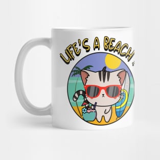 Life's a beach Tabby Cat Mug